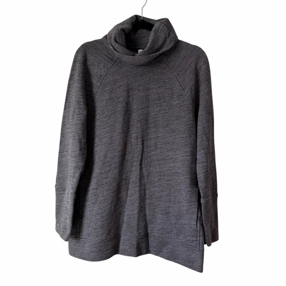 Womens Lululemon Athletica Heathered Gray Funnel Neck Pullover | Size 10 - Picture 2 of 8